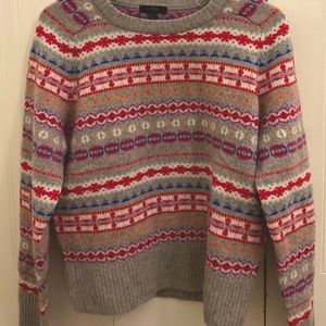 100% Wool J. Crew Fair Isle Sweater large
